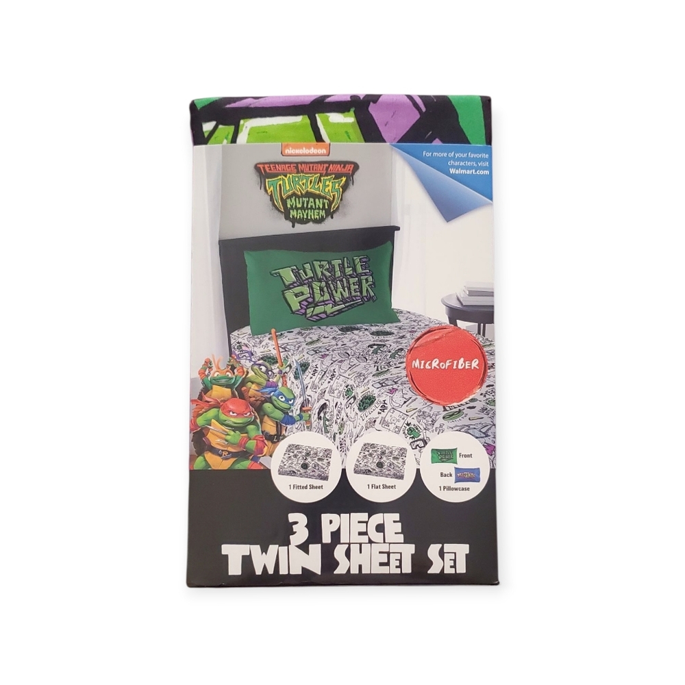 Teenage Mutant Ninja Turtles Kids 3pc Microfiber Twin Sheet Set Nickelodeon